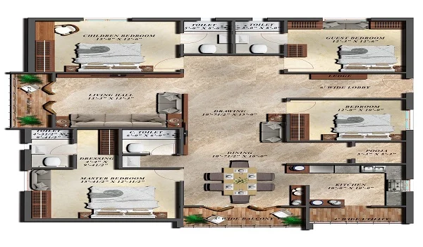 Prestige Rock Cliff 4 Bhk Apartment Floor Plan